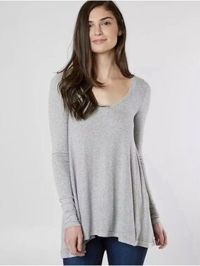 Free People January Gray Small Tunic Top Fitted Flare